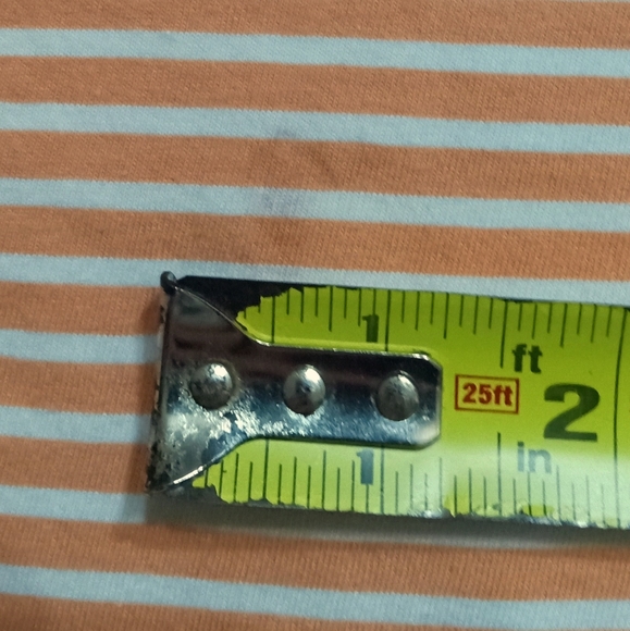 KIM ROGERS Curvy | 100% Cotton Orange/White Striped Short Sleeve Top | 1X - Picture 5 of 5